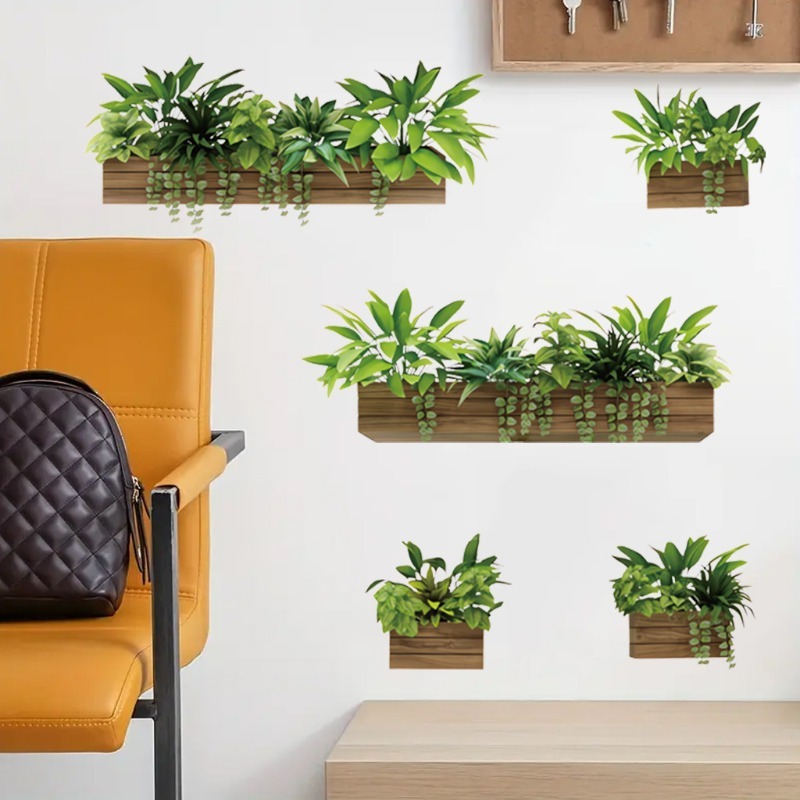 Monstera Thai Constellation - 取り外し可能な3D鉢植え棚ウォールステッカー、リビングルーム、寝室、ホームオフィスの装飾用の粘着式ビニールデカール ​