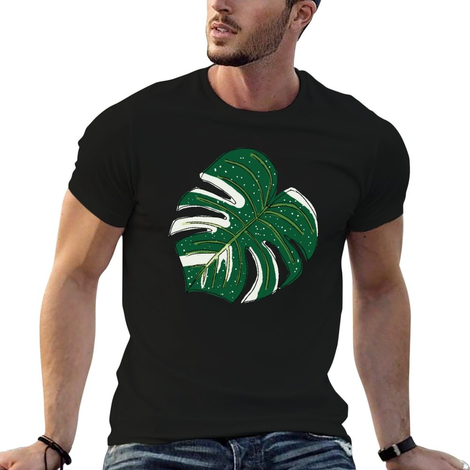 Monstera Thai Constellation - モンステラ タイ コンステレーション Tシャツ 男性用 Tシャツ