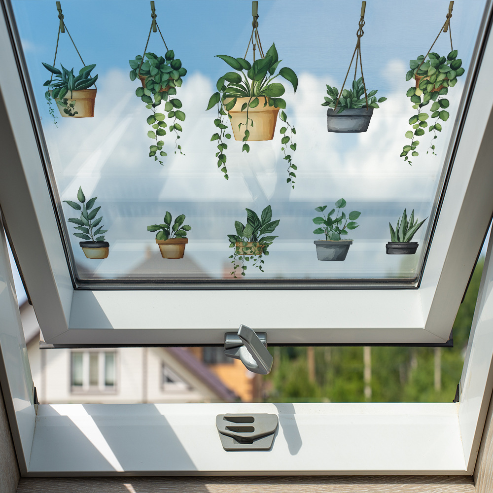 緑のつるディルの葉の花ハンギングバスケットウォールステッカー - Monstera Thai Constellation のレビューと価格